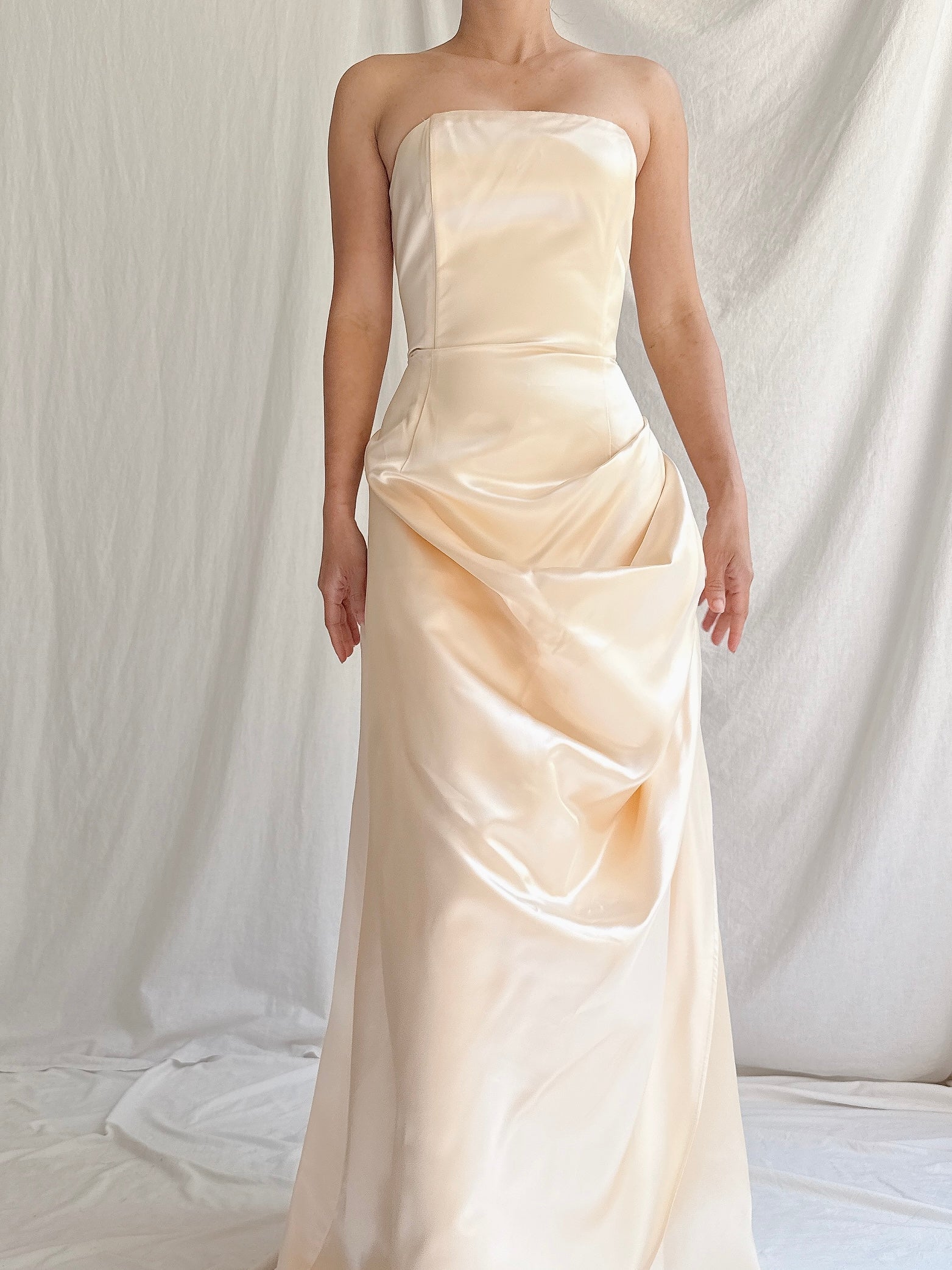 00s Jessica McClintock Butter Champagne Dress - S