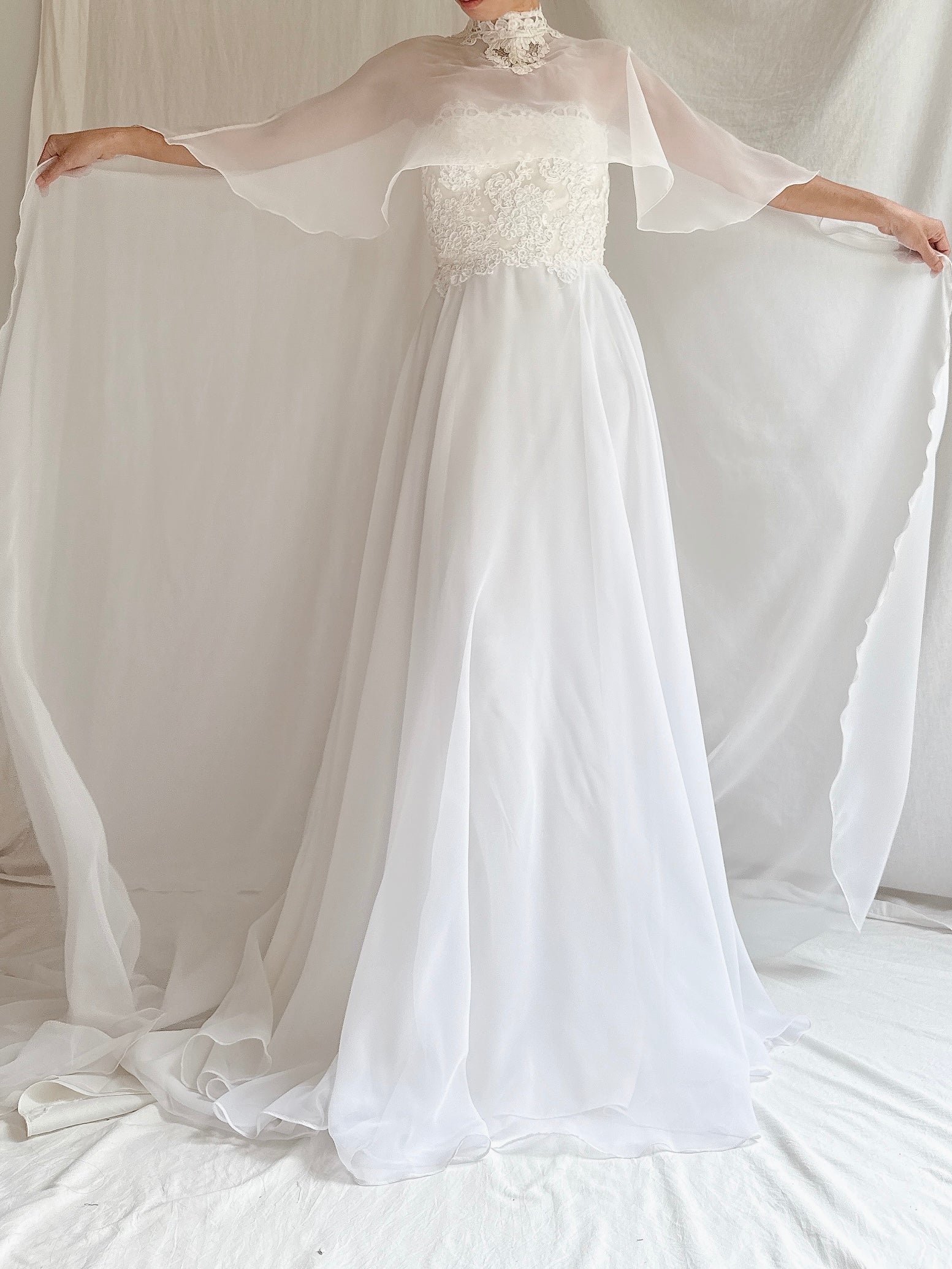 1960s Chiffon Cape Gown - XS/S