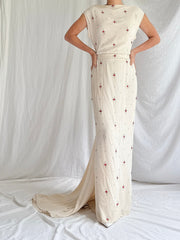 1930s Rayon Crystal Gown - S
