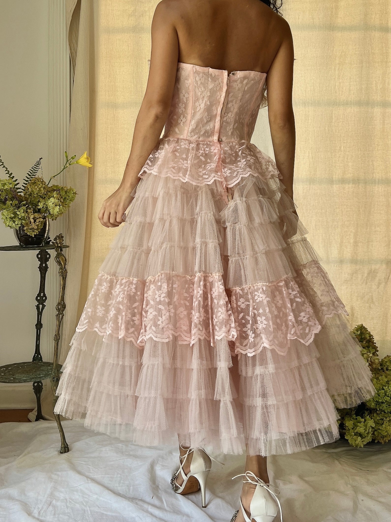 1950s Pink Tulle Dress - XS