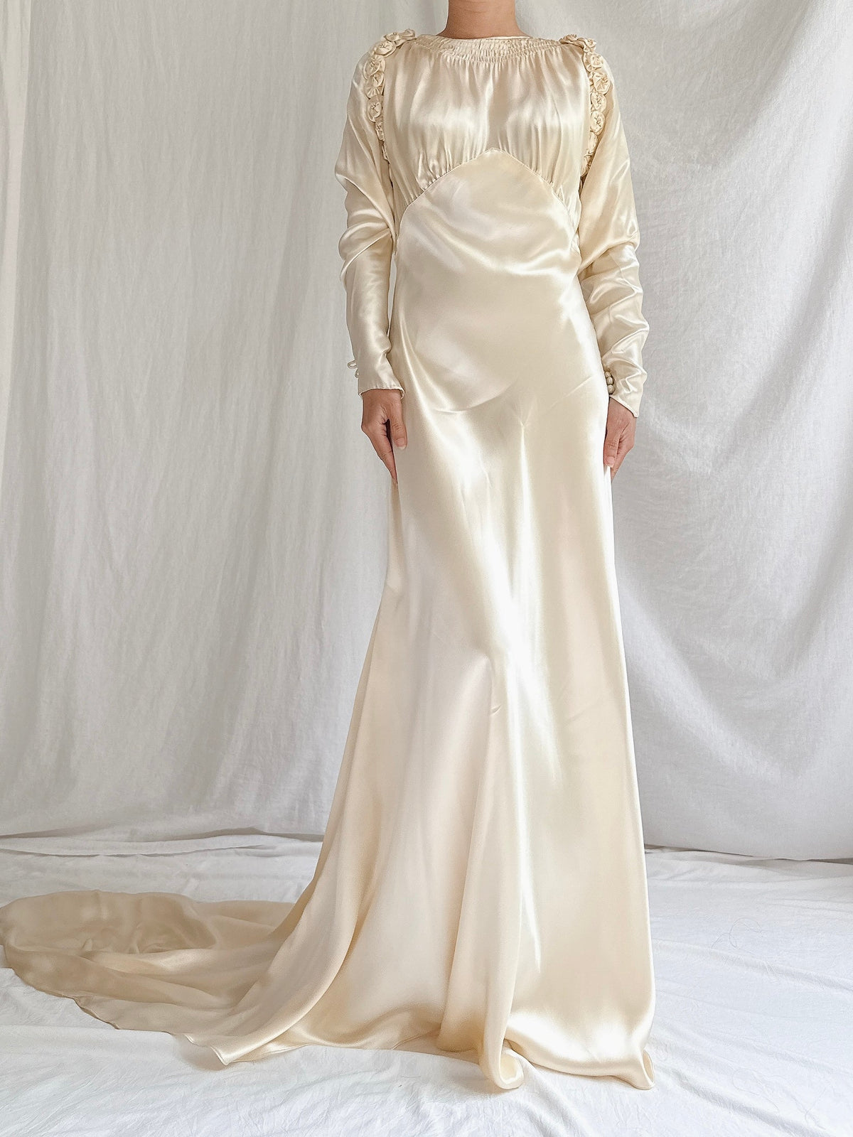 1930s Candlelight Satin Gown - S