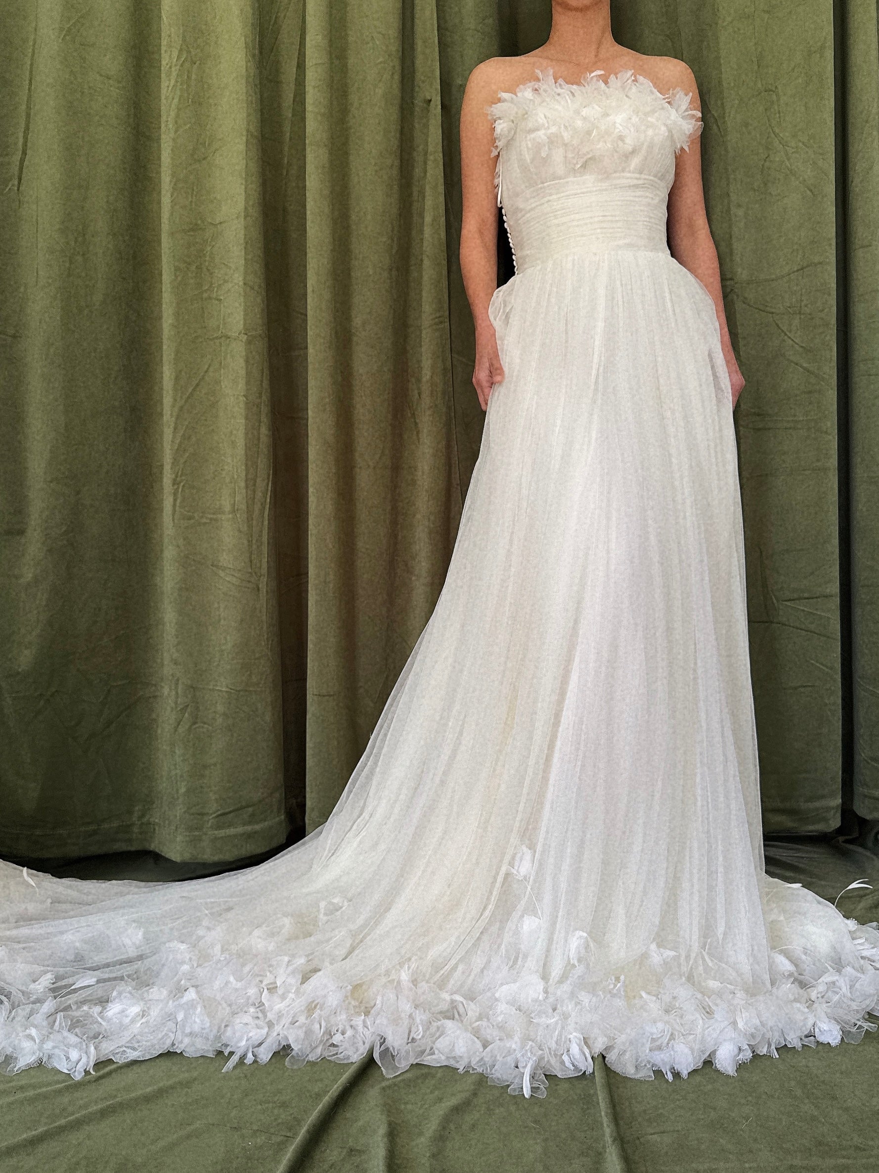 00 Silk Tulle Strapless Gown - S/M 6/8