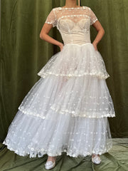 1950s Tea-Length Tulle Dress - XS