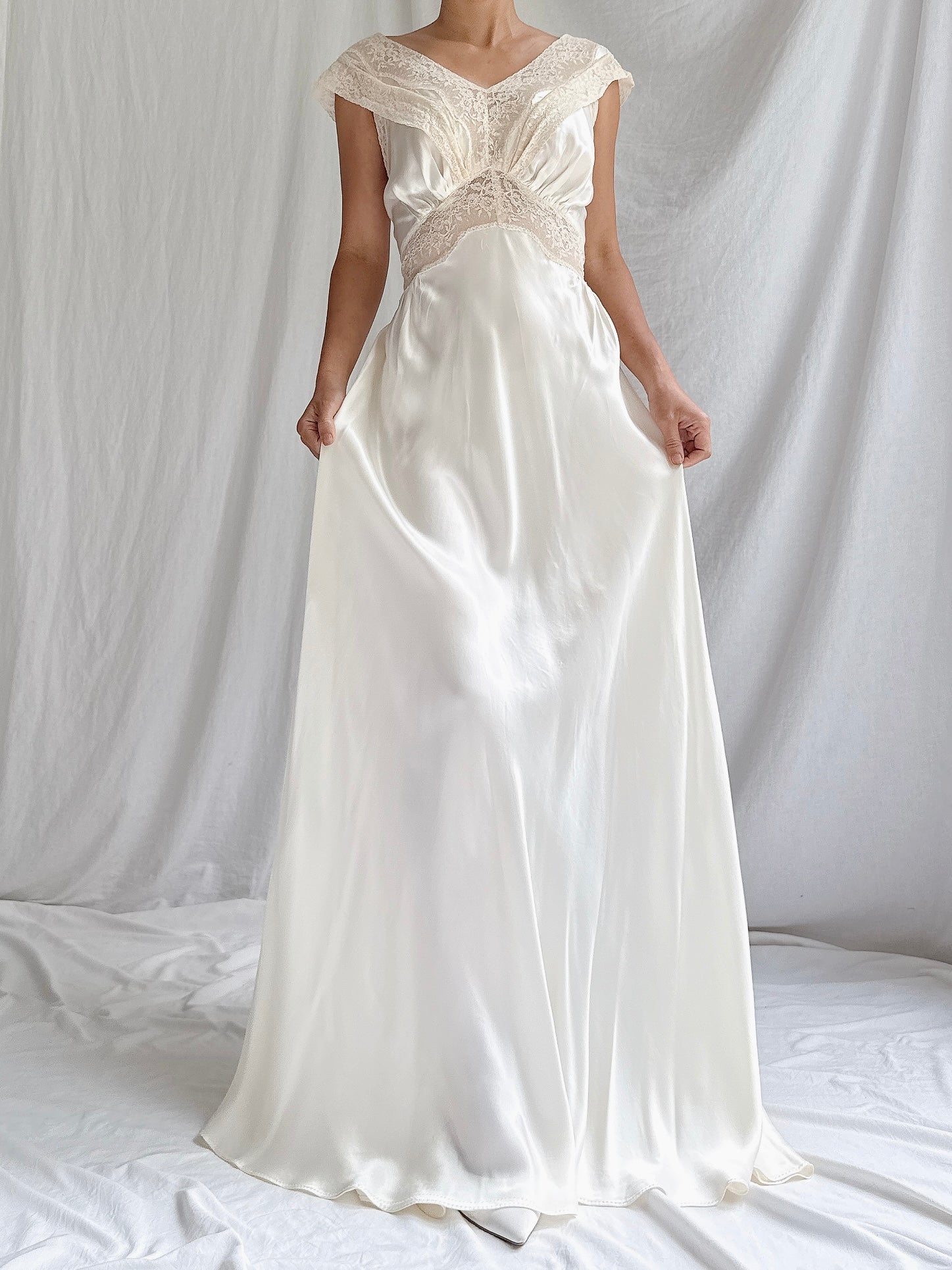 1930s Satin Slip Dress - S