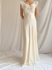 1930s Silk and Lace Slip Dress - XS