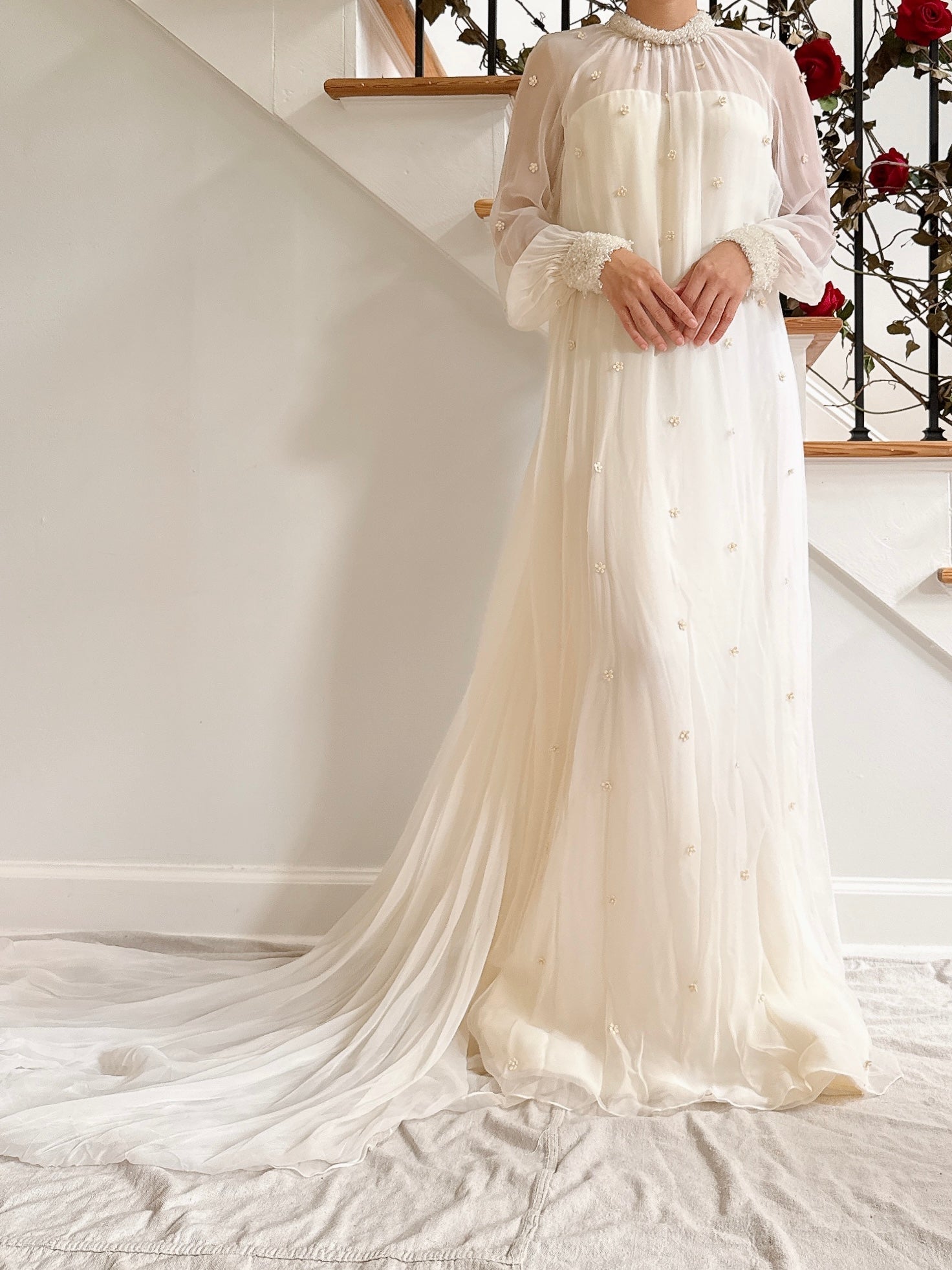 1960s Chiffon Gown - S
