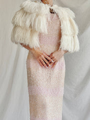 1930s Rayon and Feather Capelet - OSFM