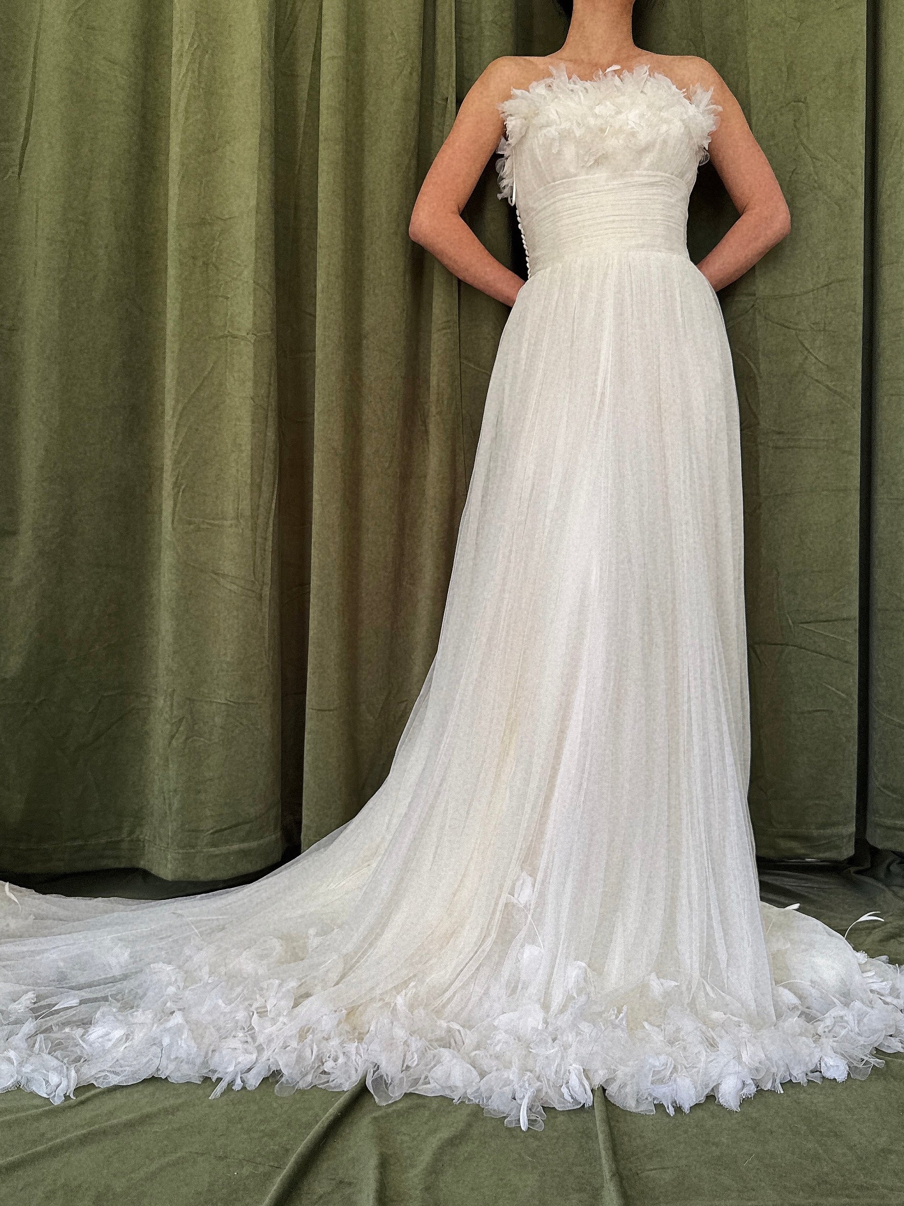00 Silk Tulle Strapless Gown - S/M 6/8