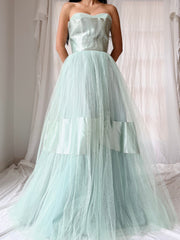 1950s Seafoam Tulle Gown - XS