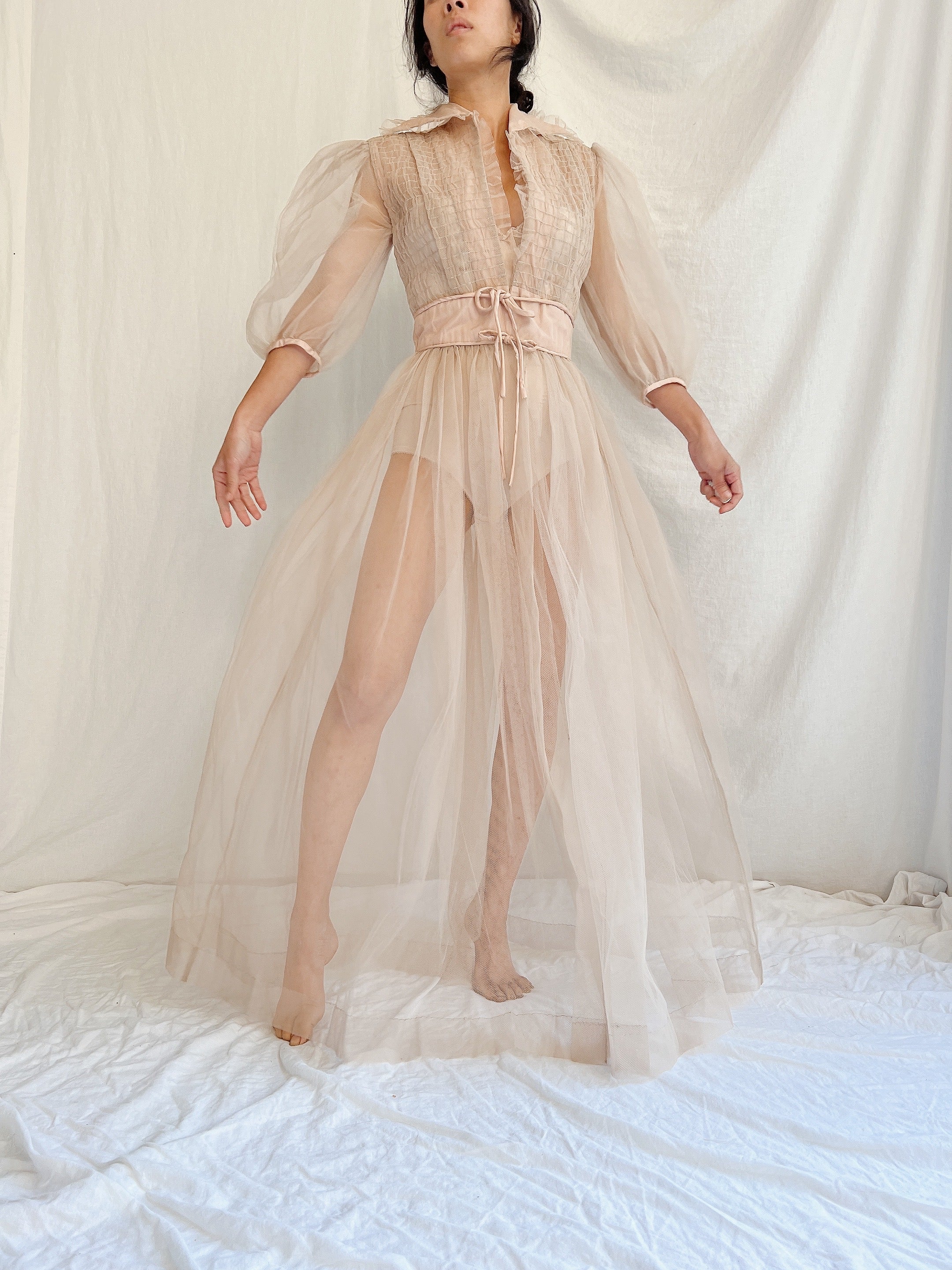 1940s Tulle Dressing Gown - XS