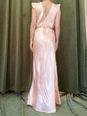 1930s Pink Satin Slip Dress - S