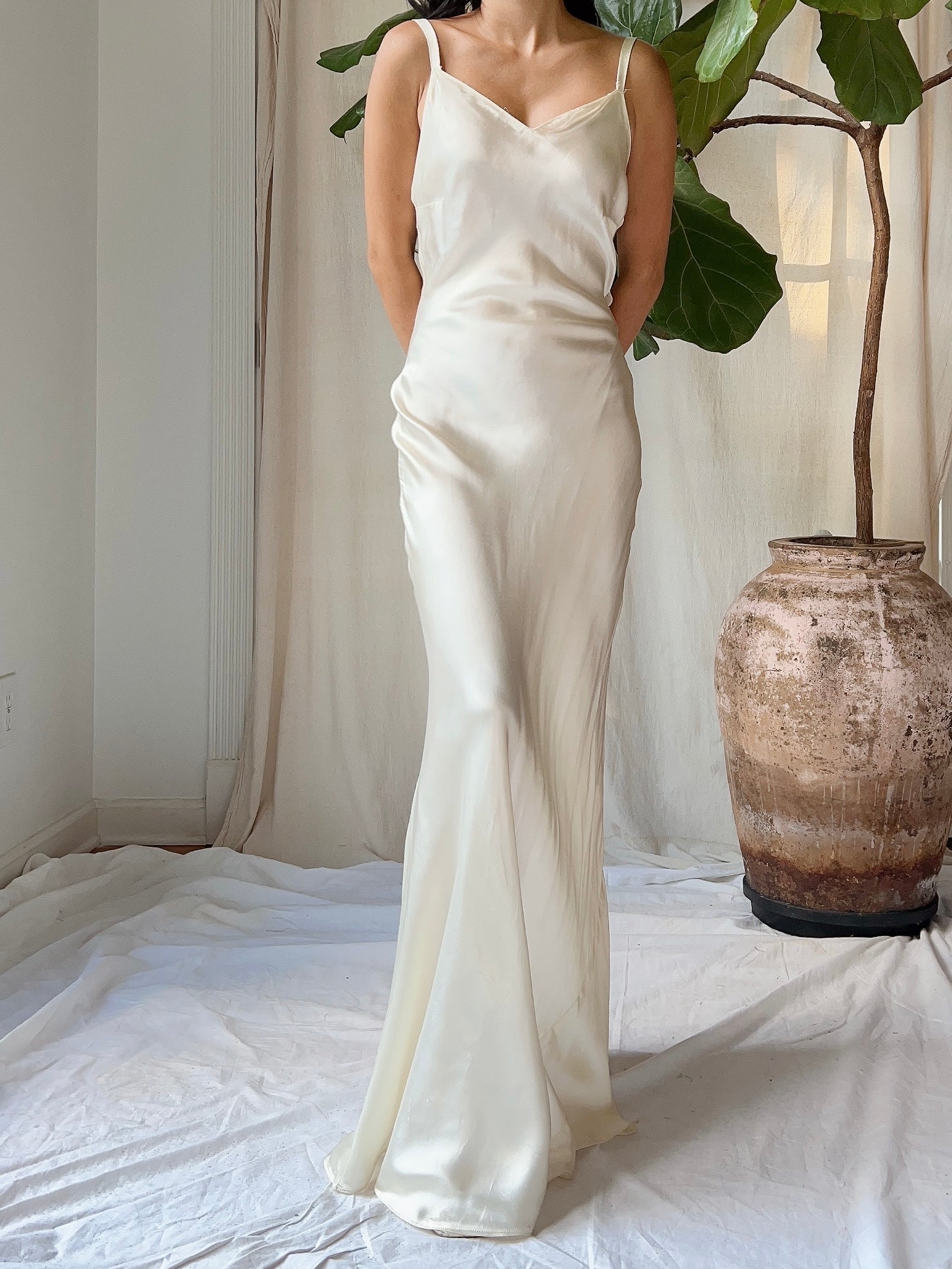 1930s Satin Slip Dress - XS