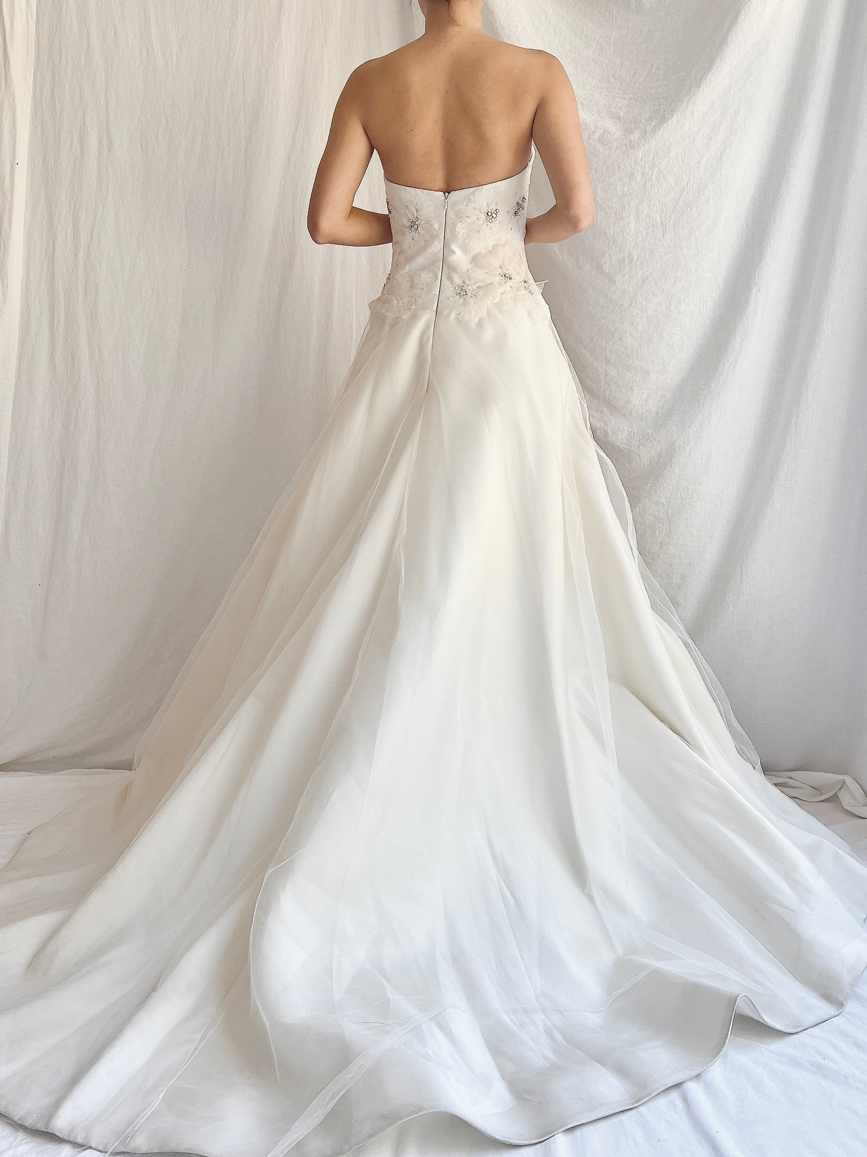 00 Liancarlo Couture Silk & Feather Dress - S/6
