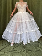 1950s Tea-Length Tulle Dress - XS