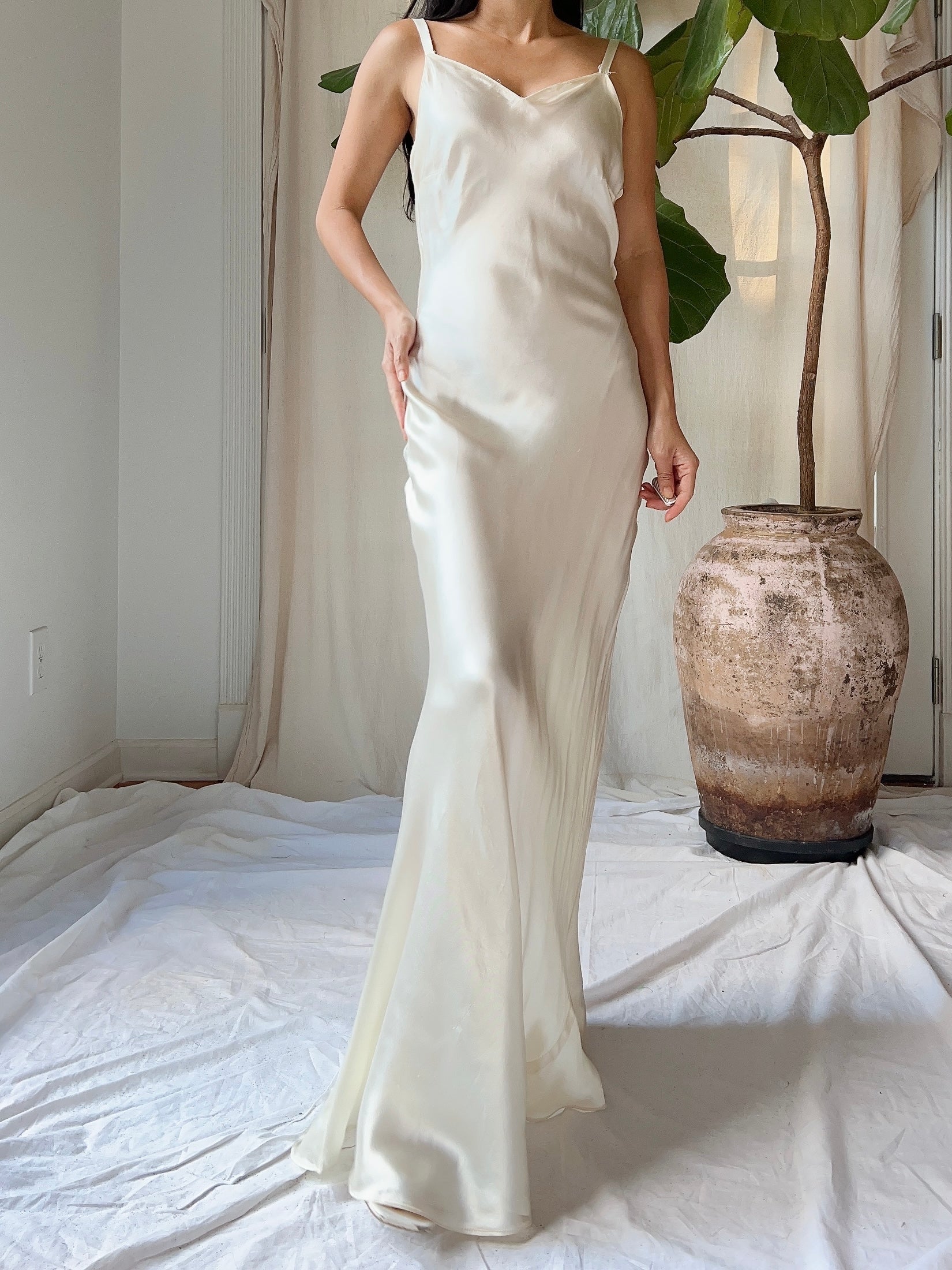 1930s Satin Slip Dress - XS