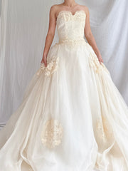 1950s Organza Sweetheart Gown - XS