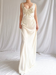 1930s Crepe Slip Dress - M