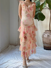 1930s Pink Sheer Tulle Gown - XS