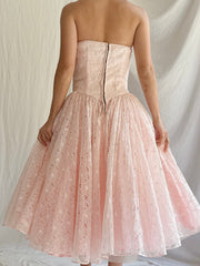 1950s Organdy Eyelet Dress - XS