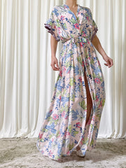 1940s Silk Floral Duster - S/M