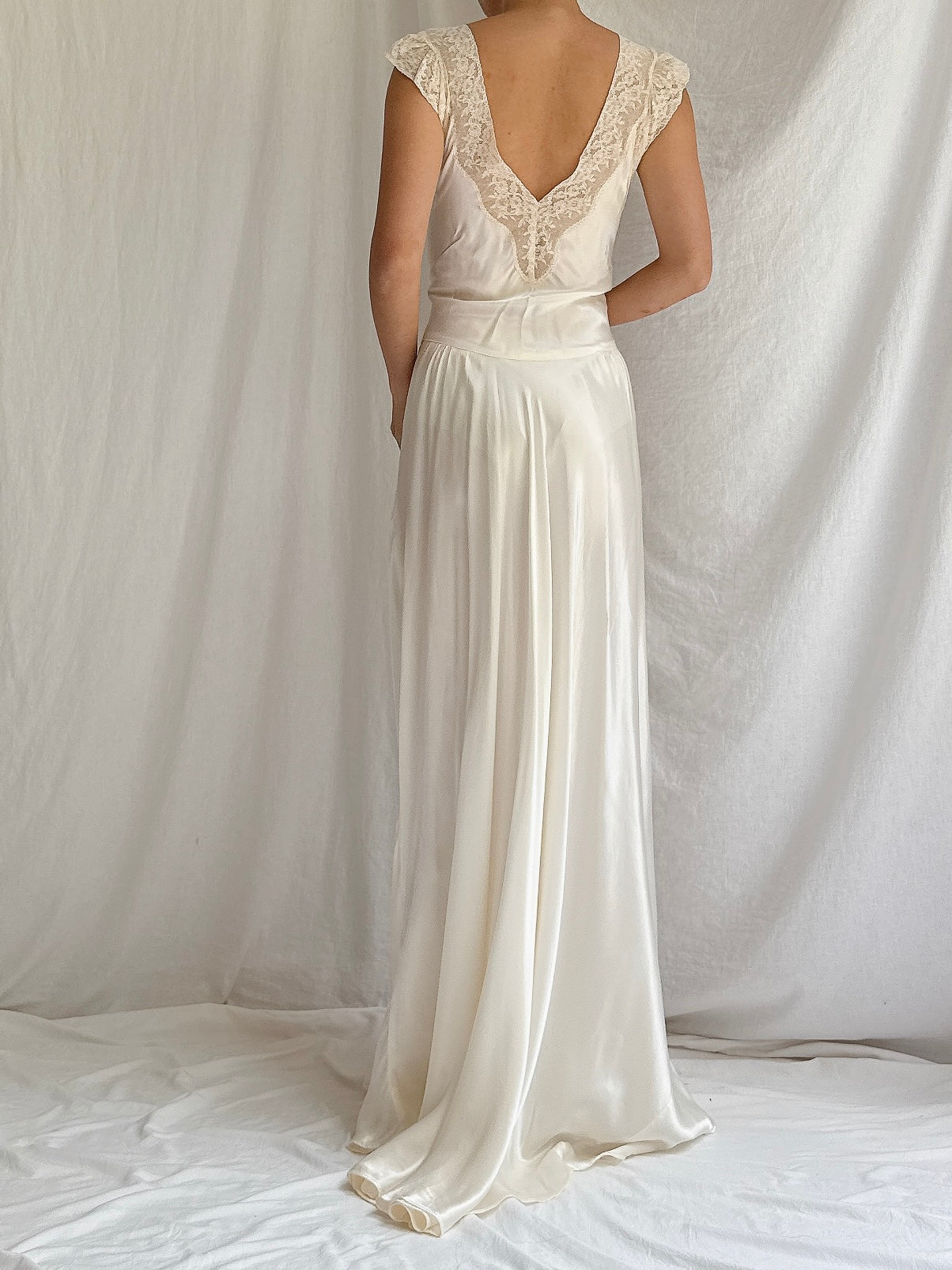 1930s Satin Slip Dress - S