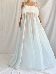 1960s Feather Bodice Slip Dress - M