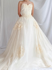 1950s Organza Sweetheart Gown - XS