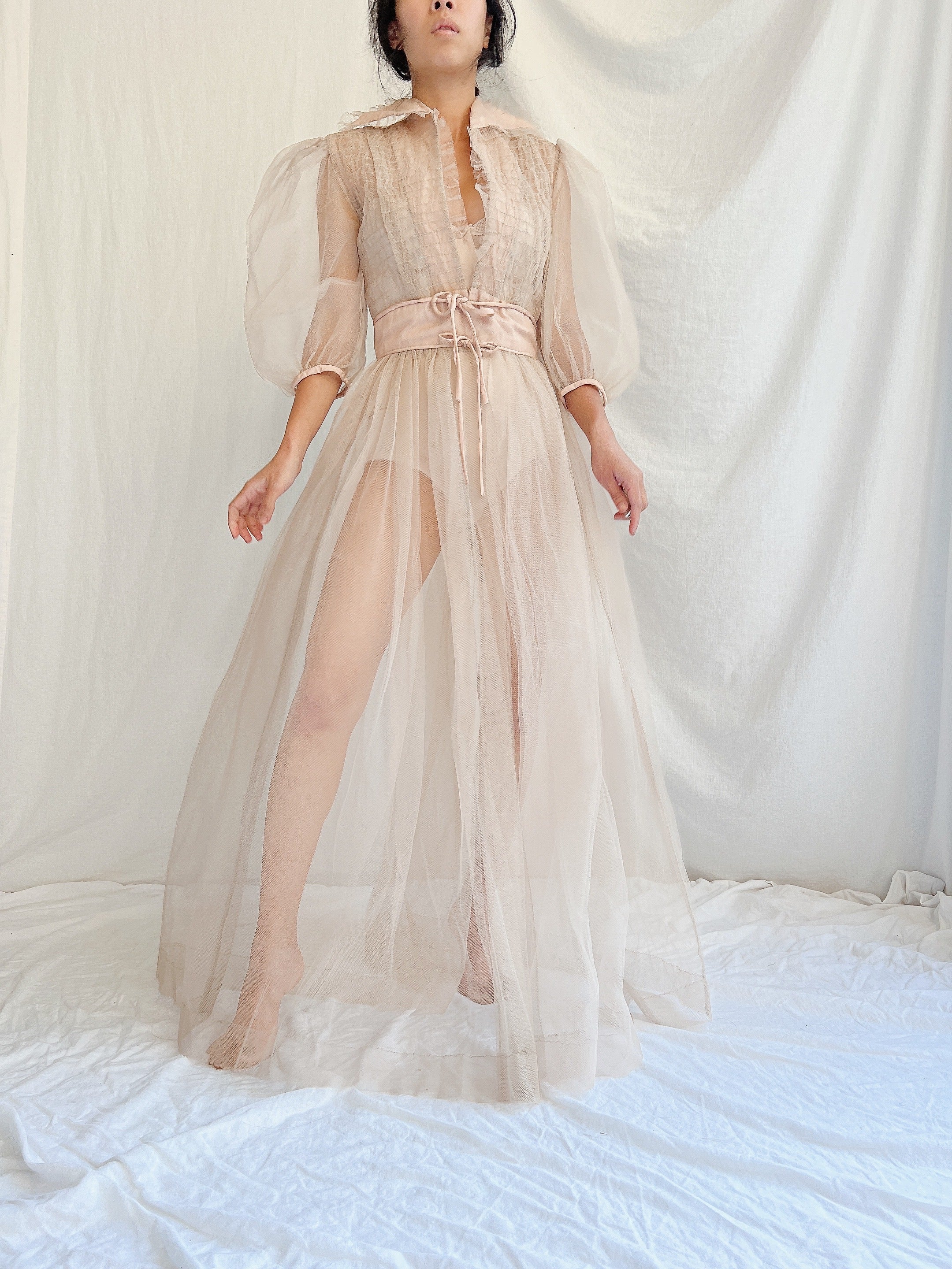 1940s Tulle Dressing Gown - XS