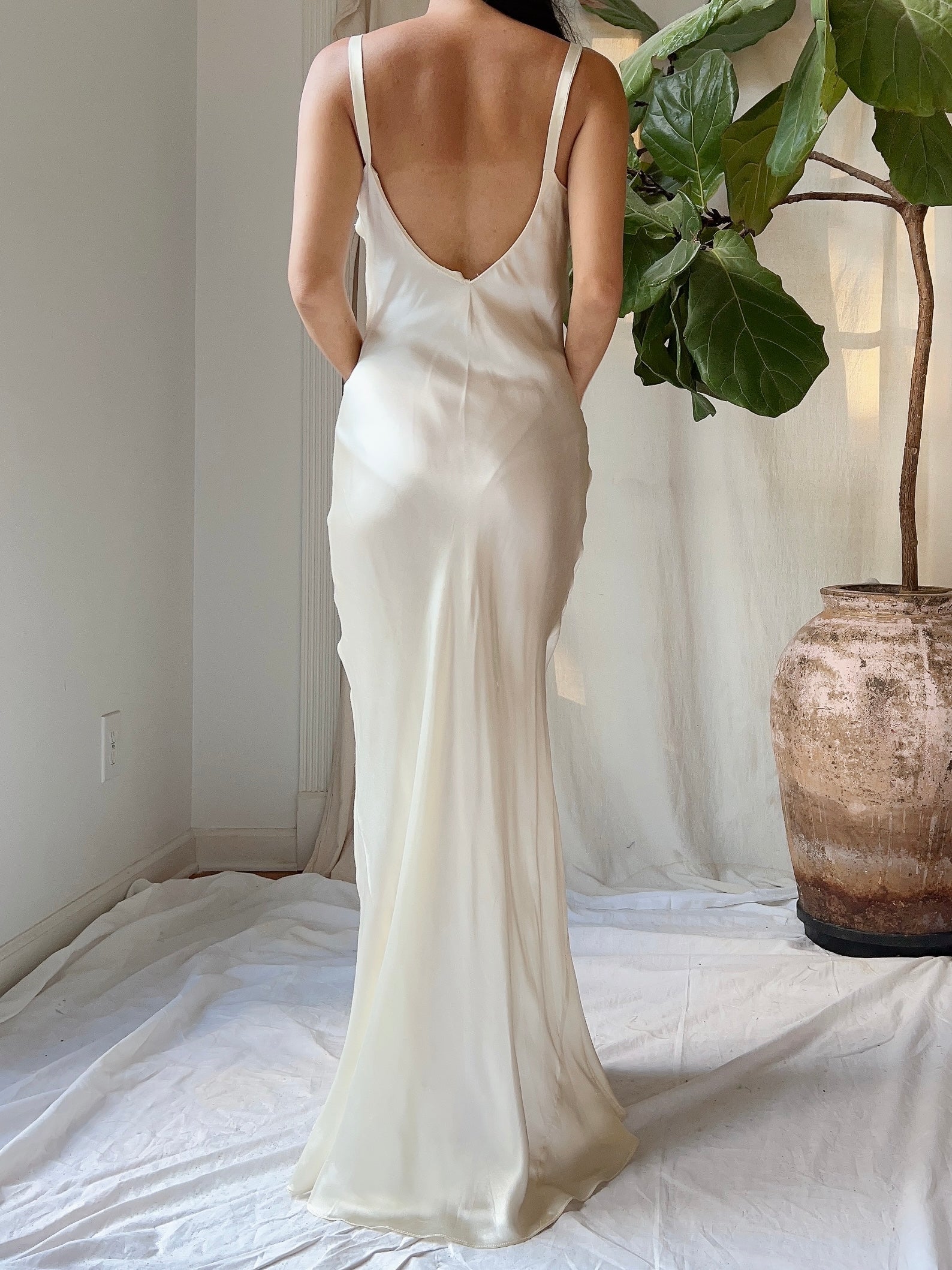 1930s Satin Slip Dress - XS