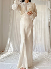 1930s Silk Satin Gown - S