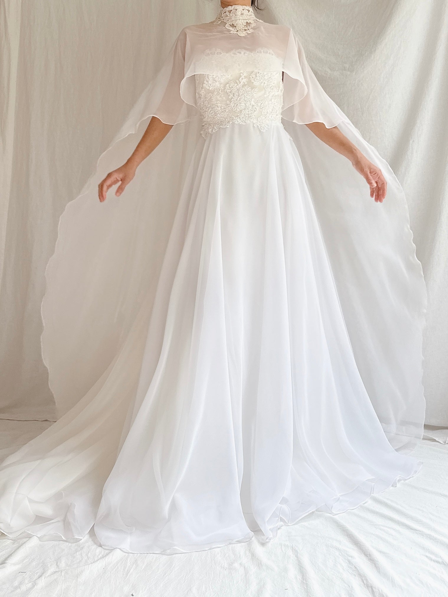 1960s Chiffon Cape Gown - XS/S