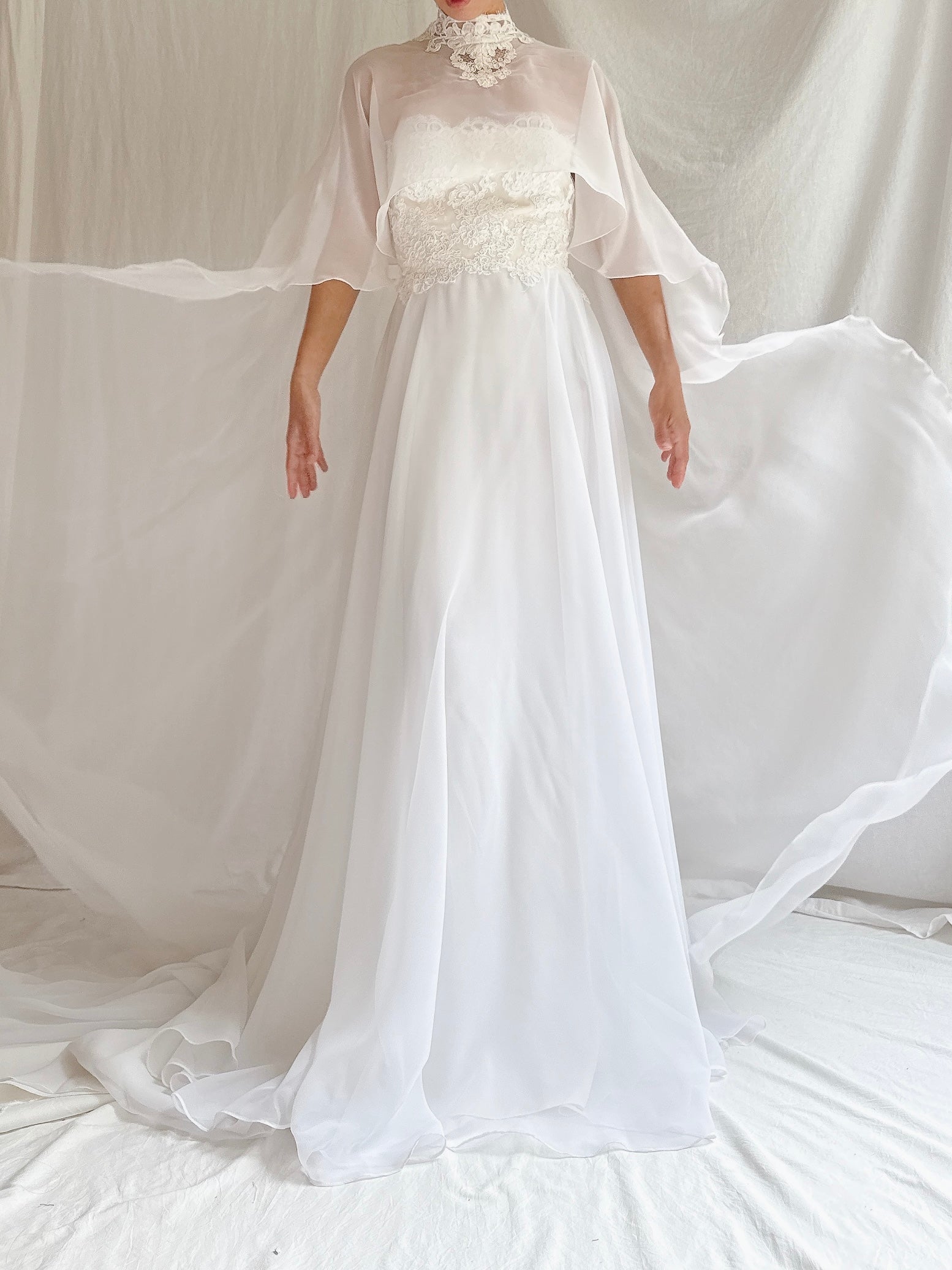 1960s Chiffon Cape Gown - XS/S