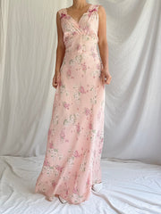 1930s Rayon Floral Dress - S/M