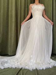 00 Silk Tulle Strapless Gown - S/M 6/8
