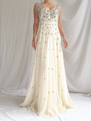 1960s Hand-Beaded Pearl Gown - S/M