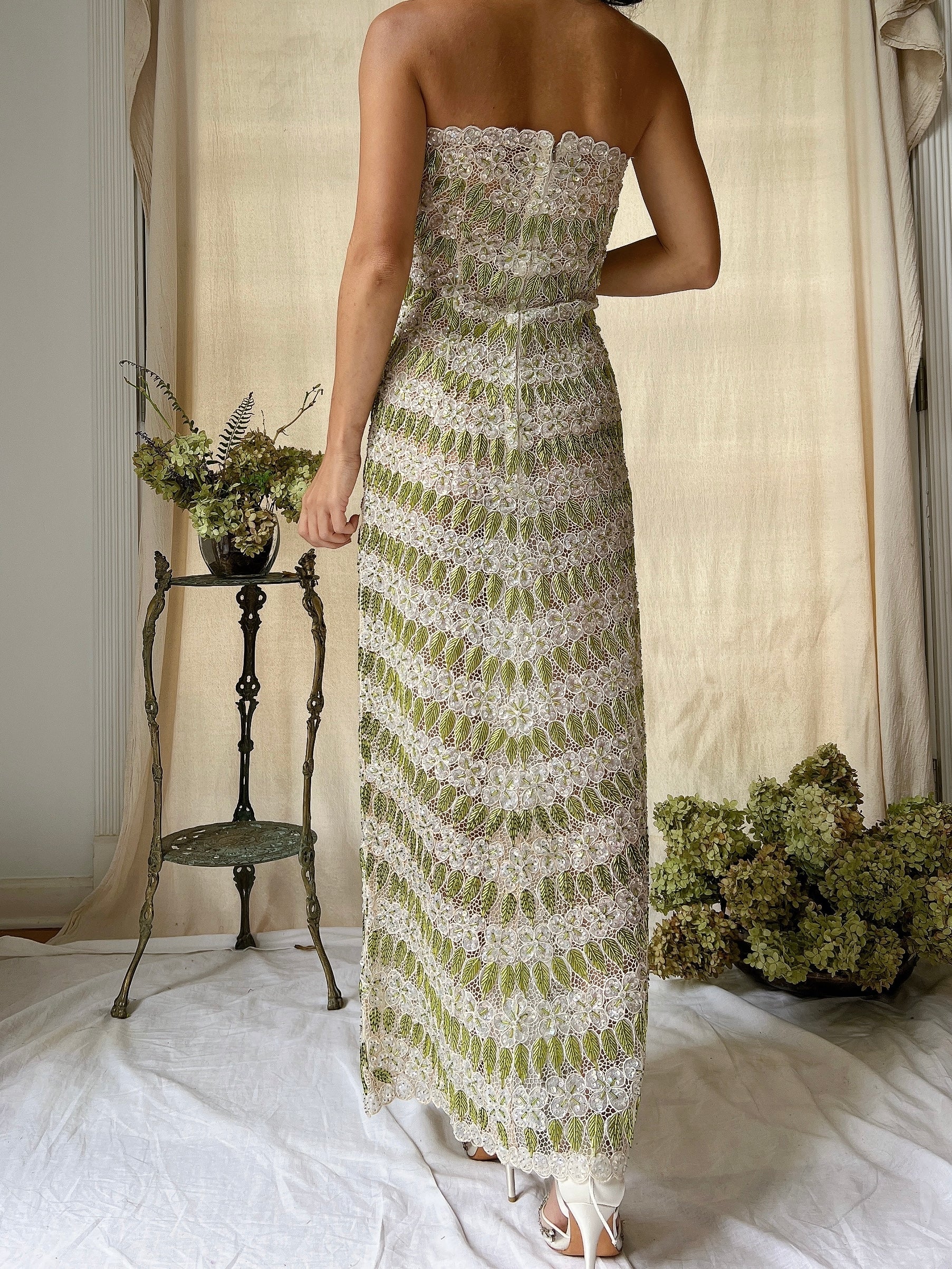 1960s Hand Crafted Beaded Gown - 6