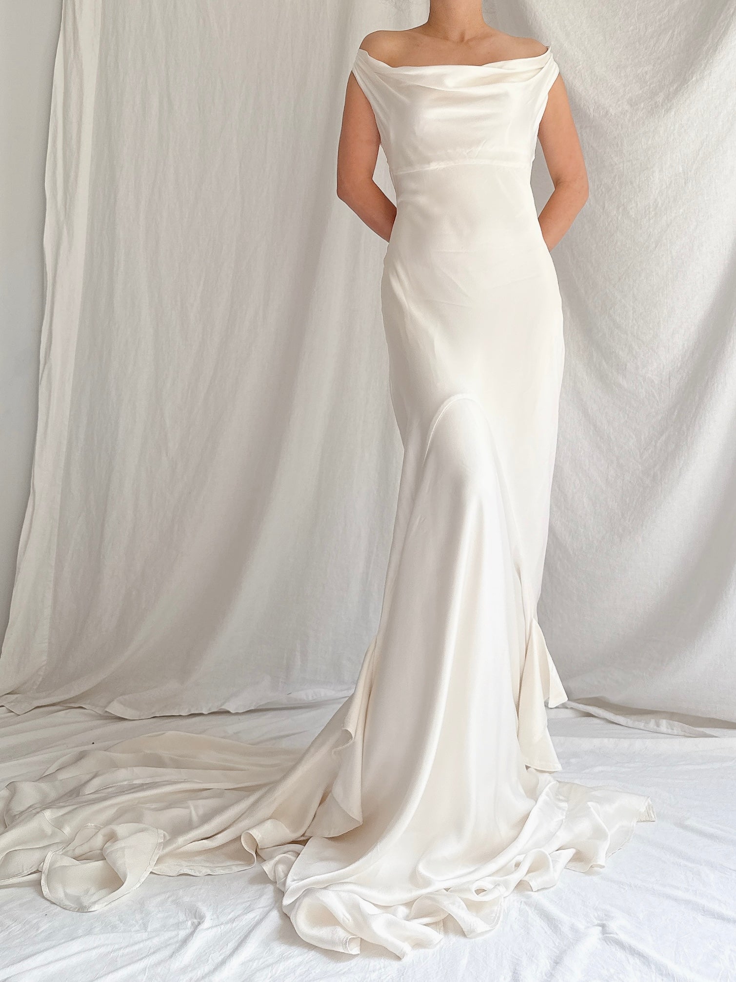 00 Silky Satin Bias Cut Gown - S-M