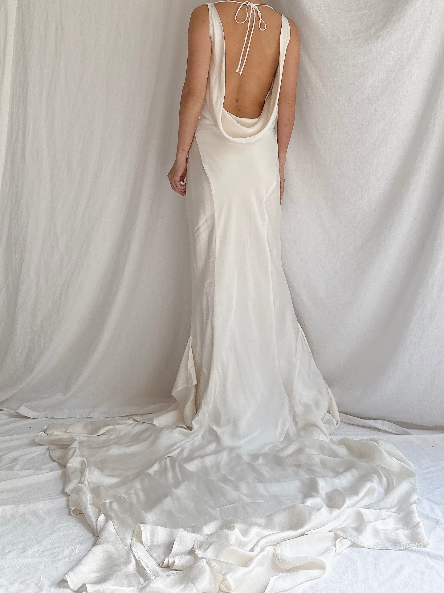 00 Silky Satin Bias Cut Gown - S-M