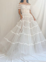 1950s Sheer Tulle Dress - S