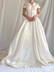 1950s Satin Button Gown - S