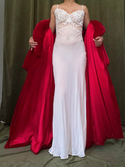 1920s Red Silk Velvet Opera Coat - OSFM