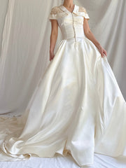 1950s Satin Button Gown - S