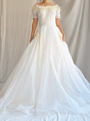 1950s Voile Chiffon Gown - XS