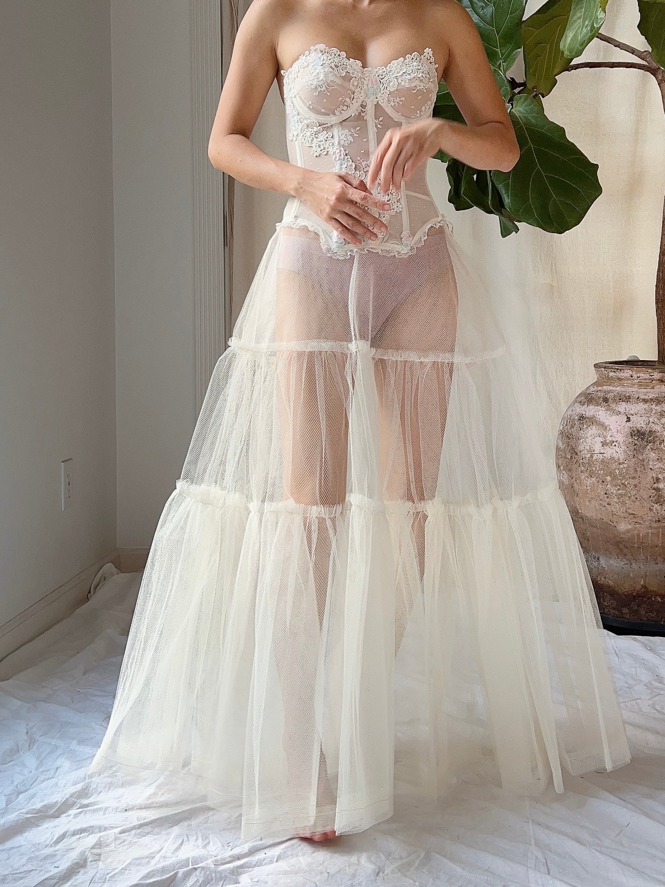 1950s Sheer Tulle Skirt - XS/S