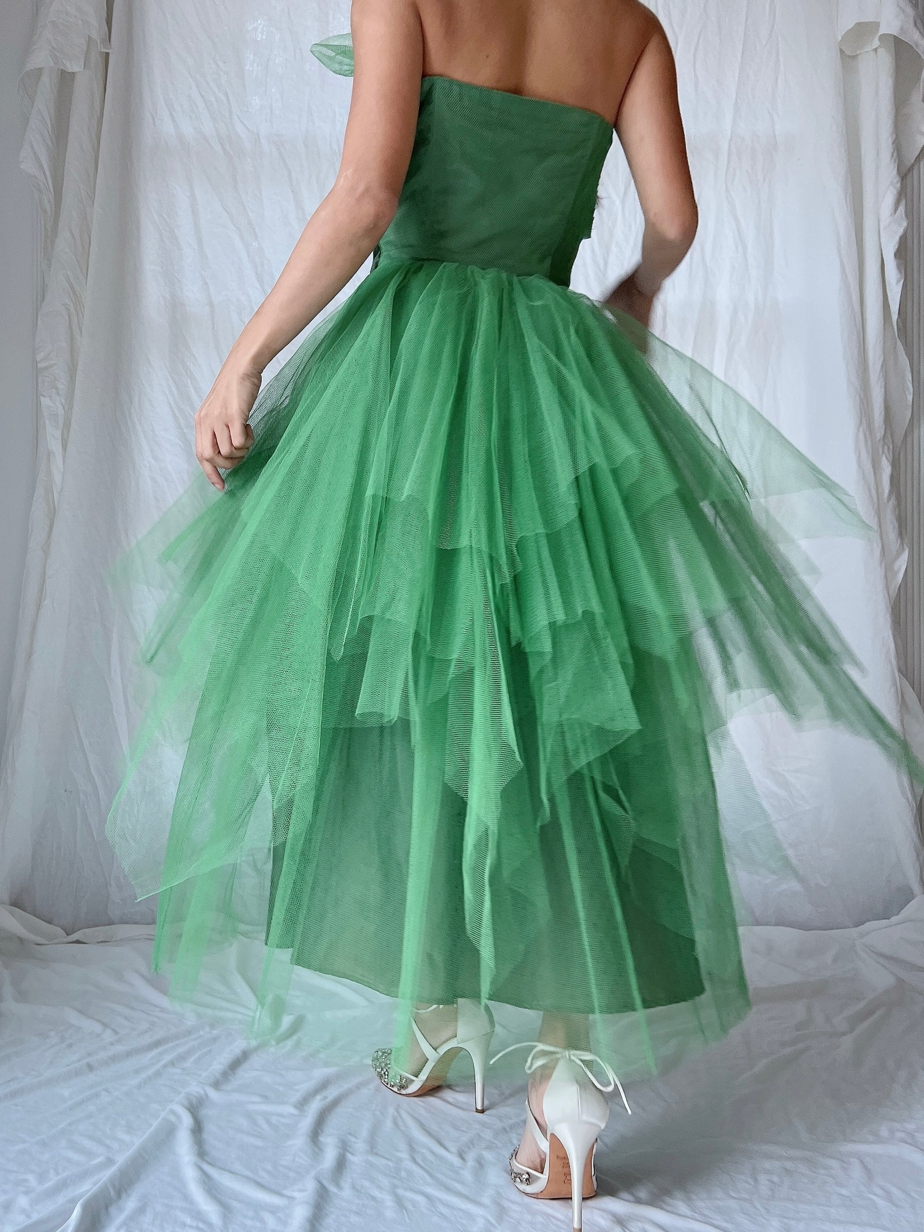 1950s Handkerchief Tulle Dress - XS