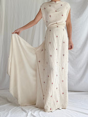 1930s Rayon Crystal Gown - S