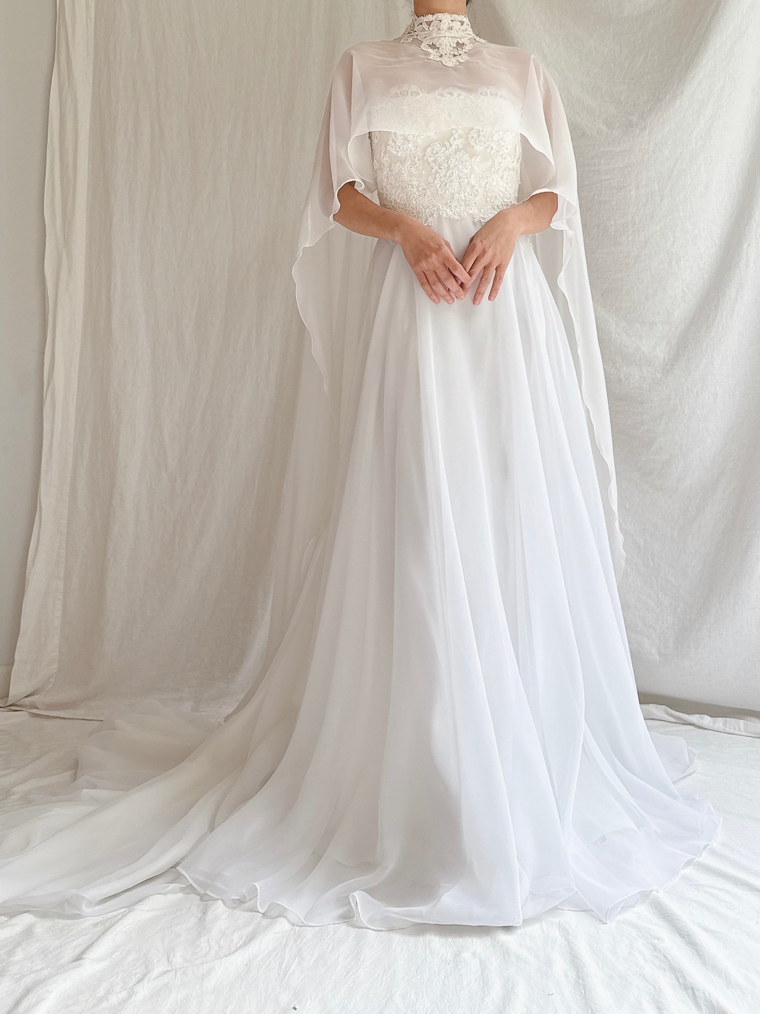 1960s Chiffon Cape Gown - XS/S