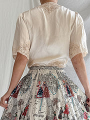 1930s Silk and Lace Top - S-M