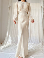 1930s Silk Satin Gown - S