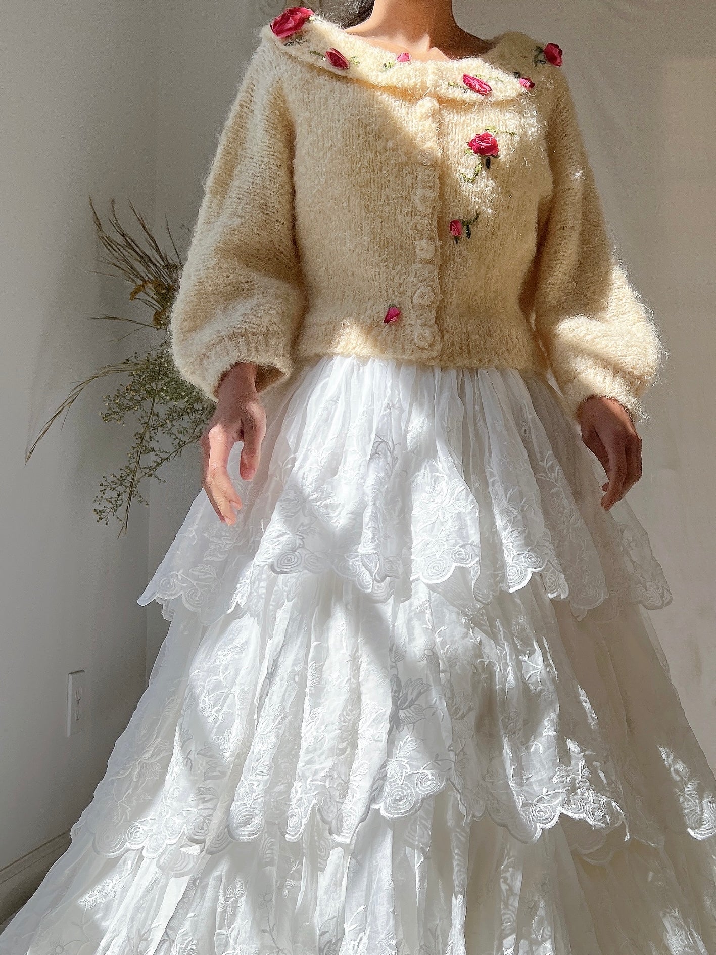 1950s Mohair Rosette Cardigan - S